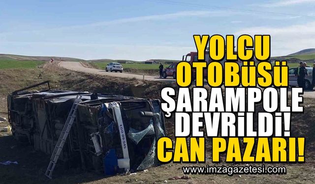 Yolcuları taşıyan belediye otobüsü şarampole yuvarlandı! Can pazarı...