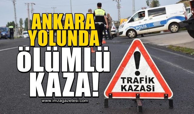 Ankara istikametinde ölümlü kaza! Yolcu otobüsüne çarpan otomobil kağıt gibi ezildi