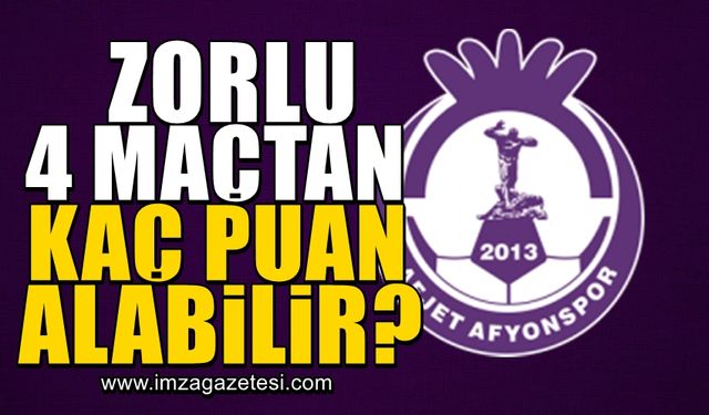 HES İlaç Afyonspor son 4 maçından kaç puan çıkartabilir?