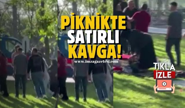 Piknikte aileler arasında satırlı masa kavgası!