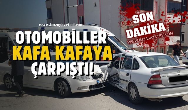 Karabük'te otomobiller kafa kafaya çarpıştı!