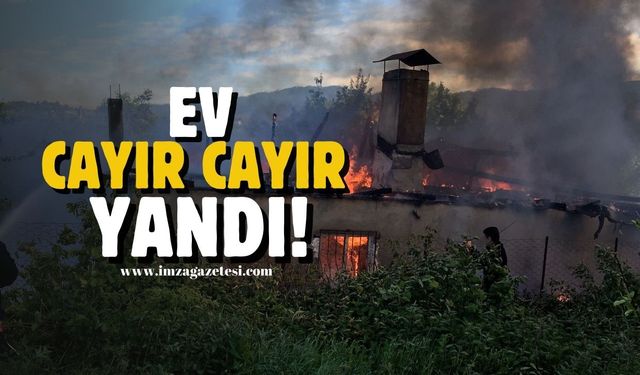 Yangında ev cayır cayır yandı!