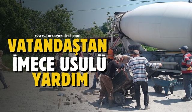 Zonguldak'ta köy halkı imece usulü çalıştı