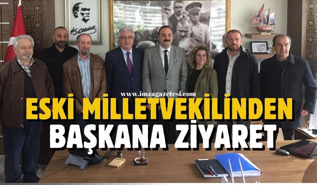 Eski milletvekilinden yeni belediye başkanına ziyaret...