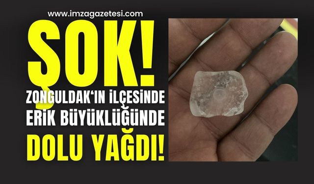 Zonguldak Gökçebey’de Erik Büyüklüğünde Dolu Yağdı