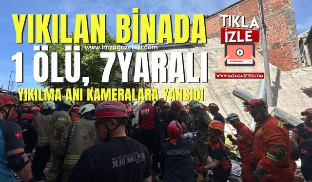 Yıkılan Binada Çalışmalar Sürerken, 1 Ölü 7 Yaralı Olduğu Belirtildi... Kurtarma Çalışmaları Sürüyor...