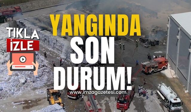 Çaycuma'daki kağıt fabrikasındaki yangında son durum...