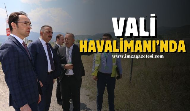 Zonguldak Valisi, Çaycuma Havalimanı'nda...