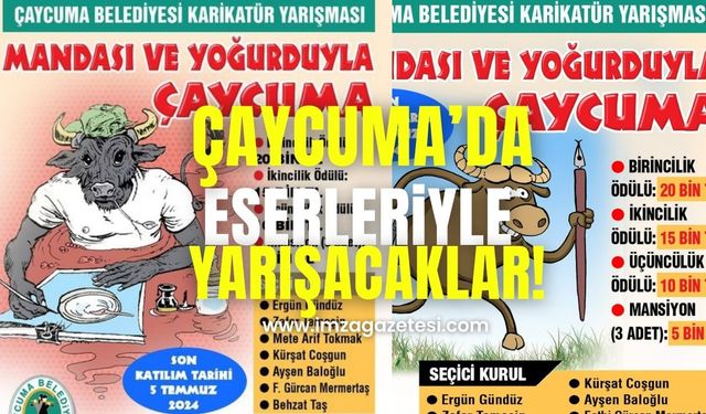 83 Karikatürist 134 Eseriyle Çaycuma'da Yarışıyor!