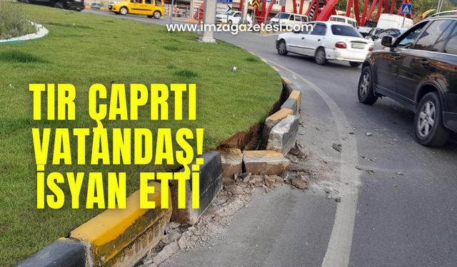 Refüje çarptı, yoluna devam etti!