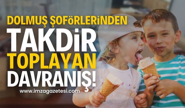 Dolmuşçulardan Kur'an Kursu giden çocuklara dondurma hediyesi!