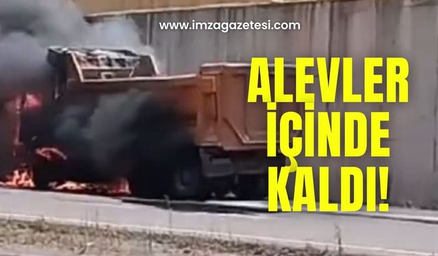 Zonguldak-Ankara yolunda olay! Alev topuna döndü