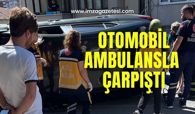 Otomobil, ambulansla çarpıştı! Yaralılar var