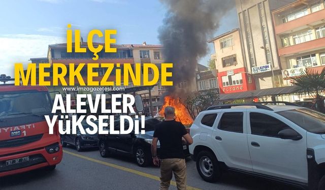 İlçe merkezinde alevler yükseldi!