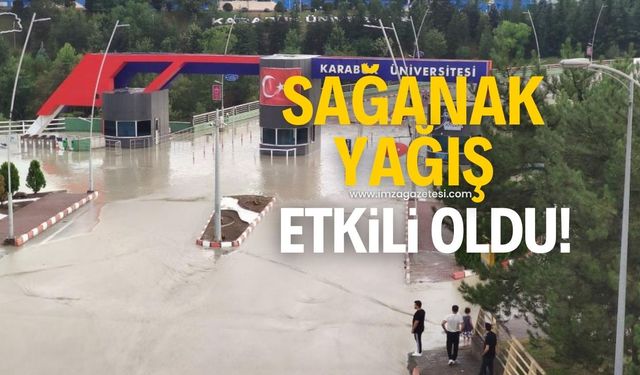 Karabük'te sağanak yağış hayatı felç etti!