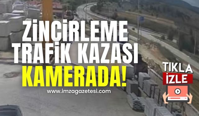 Zincirleme trafik kazası kameraya yansıdı!