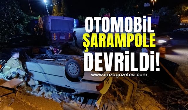 Otomobil Şarampole Devrildi!