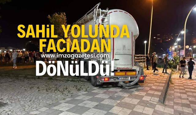 Sahil yolunda facianın eşiğinden dönüldü!