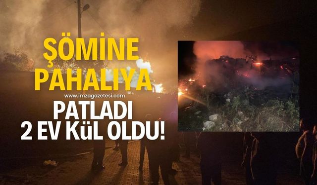 Şömine pahalıya patladı! 2 ev küle döndü