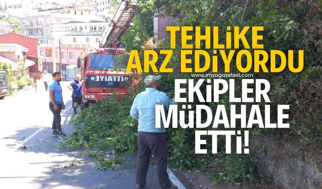 Tehlike arz ediyordu ekipler müdahale etti!