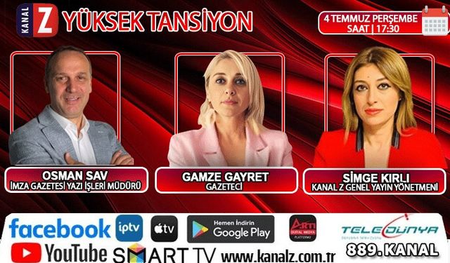 Osman Sav, Kanal Z'de Yüksek Tansiyon programına konuk olacak!