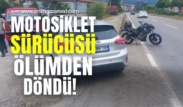 Zonguldak’ta Kaza! Motosiklet Sürücüsü Ölümden Döndü