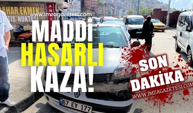 Maddi hasarlı kaza!