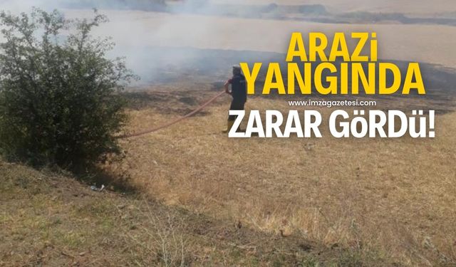 2 dekar alan yangında zarar gördü!