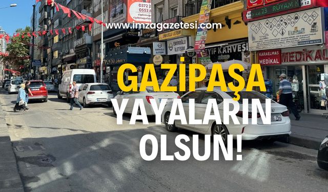 Yine aynı manzara! Gazipaşa yayaların olsun sesleri