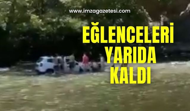 O ilçede ilginç görüntüler! Eğlenceleri kursaklarında kaldı