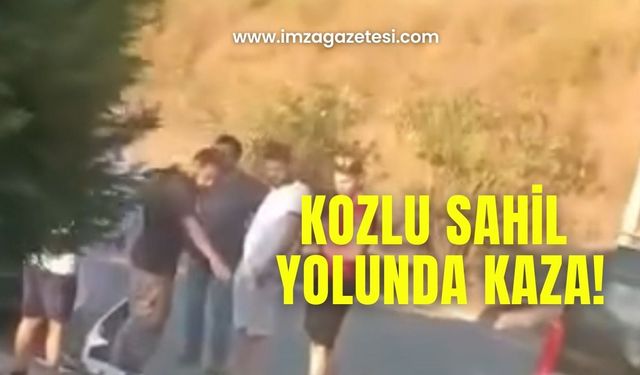 Sahil yolunda kaza!