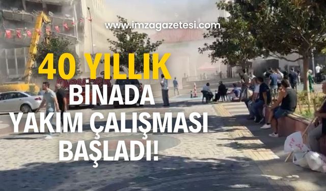 O bina yıkılıyor! Ekipler başladı