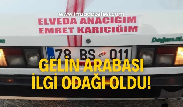 Gelin arabası ilgi odağı oldu! Gören telefonlara sarıldı