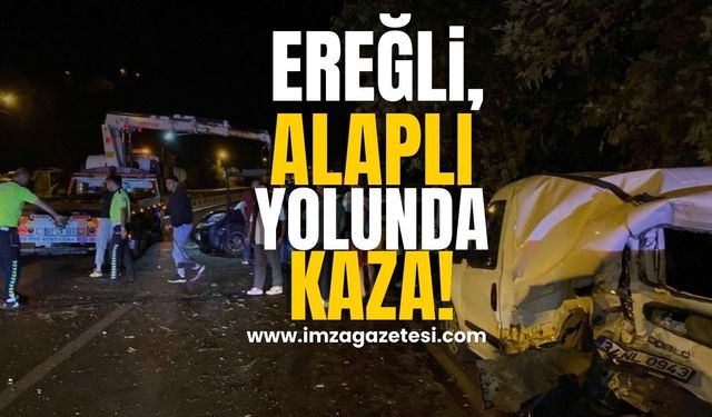 Ereğli, Alaplı yolunda korkutan kaza!