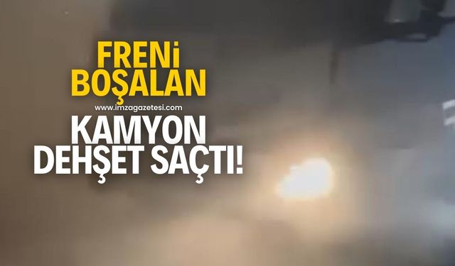 Freni boşalan kamyon dehşet saçtı!