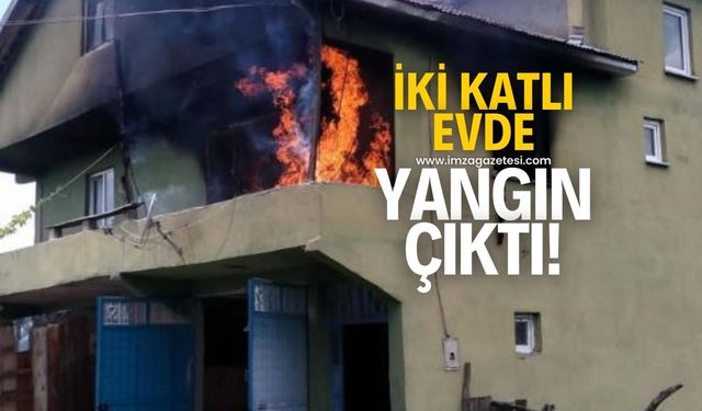 İki katlı evde yangın!