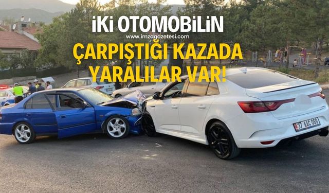 İki otomobilin karıştığı kazada yaralılar var