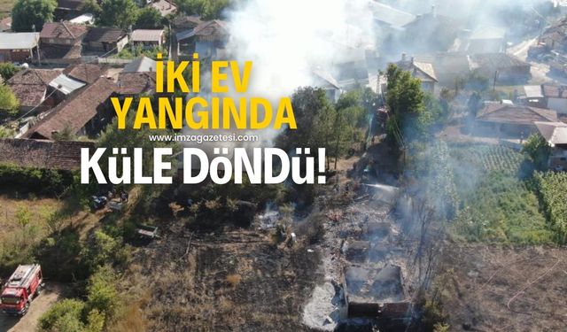 Kastamonu'da yangının sıçradığı 2 ev küle döndü!