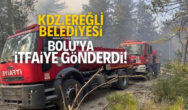 Kdz.Ereğli Belediyesi, Bolu'da çıkan orman yangınına takviye olarak itfaiye ekibi gönderdi!