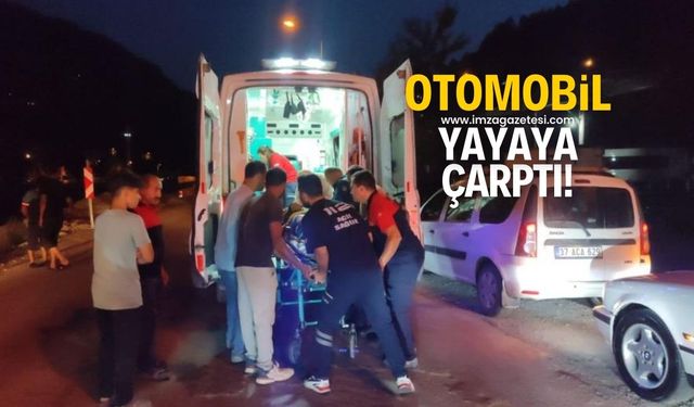 Otomobil karşıdan karşıya geçmeye çalışan yayaya çarptı!