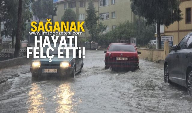 Sağanak yağış hayatı felç etti