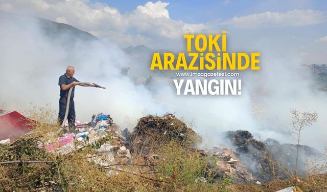 TOKİ arazisinde yangın çıktı!