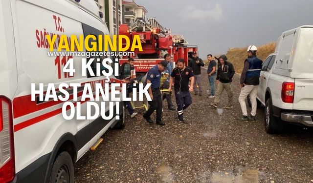 Yıldırım düşen evde yangın çıktı! 4 kişi hastanelik oldu