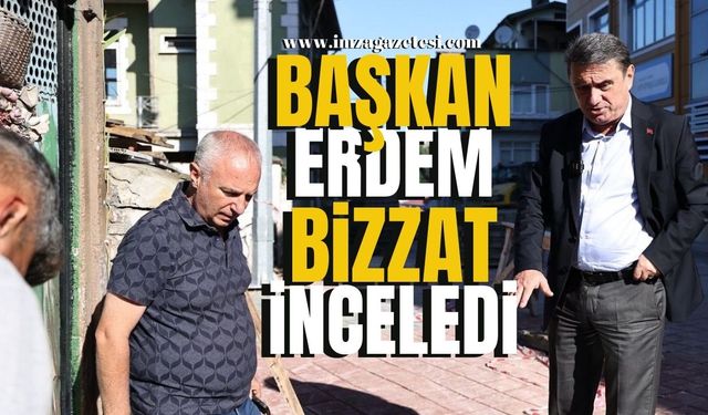 Başkan Erdem, Parke Yol Çalışmalarını Yerinde İnceledi...