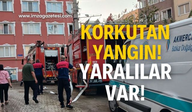 Üniversite caddesinde korkutan yangın! Yaralılar var