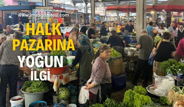 Halk pazarına yoğun ilgi! Herkes orada