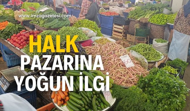 Halk pazarına yoğun ilgi! Herkes orada