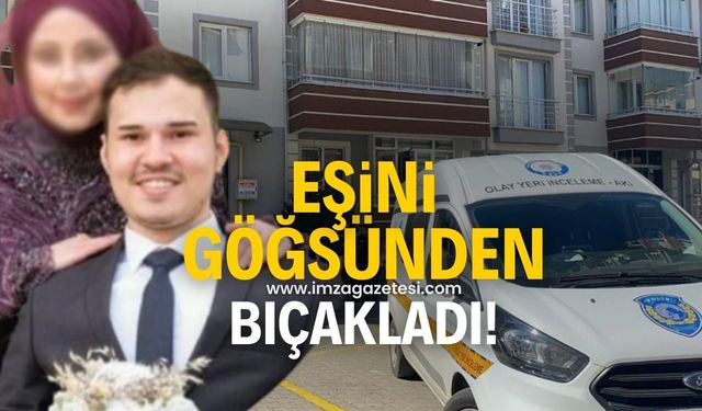 Eşini göğsünden bıçakladı!