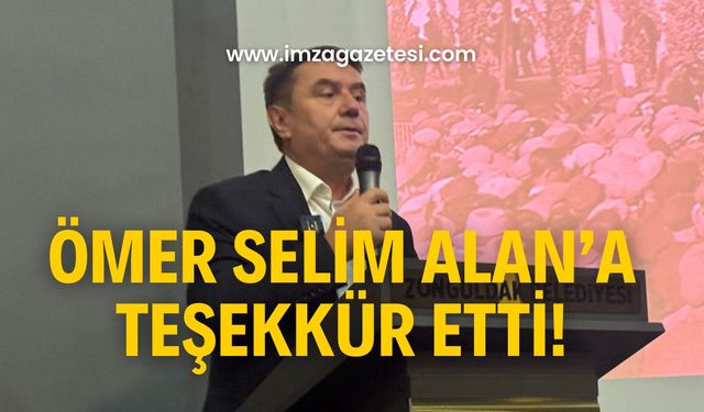 Tahsin Erdem’den Ömer Selim Alan’a teşekkür