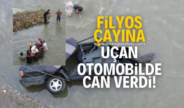 Filyos Çayına uçan otomobilde 1 kişi öldü, 1 kişi yaralandı!